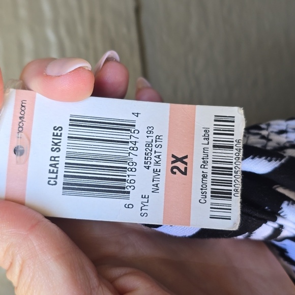 INC black white embellished ikat tribal print maxi dress 2x NWT - Picture 6 of 10